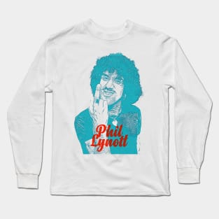 Retro Phil Lynott Middle Finger Overprint Long Sleeve T-Shirt